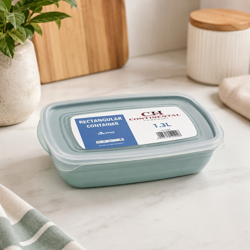 Continental Homeware Airtight Rectangular Food Storage Container 1.3L - Seafoam