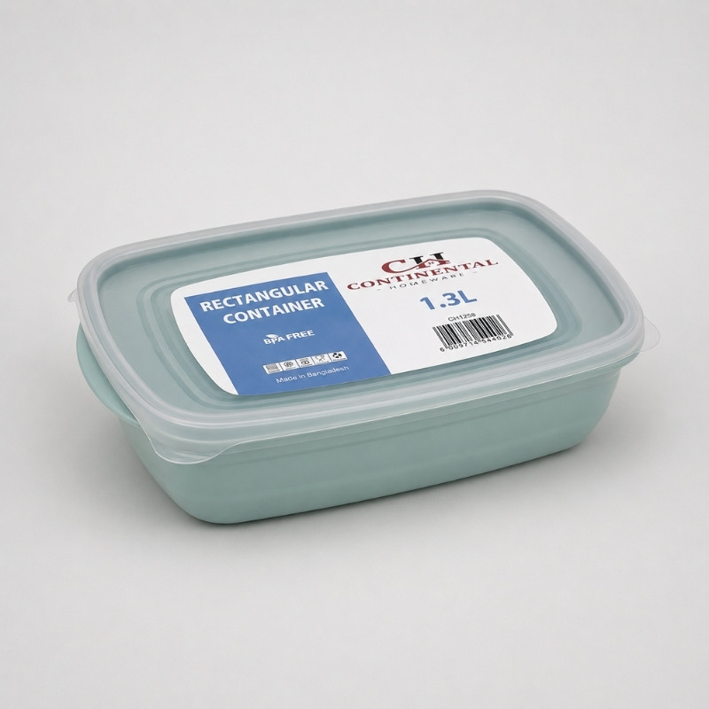 Continental Homeware Airtight Rectangular Food Storage Container 1.3L - Seafoam - Image 3