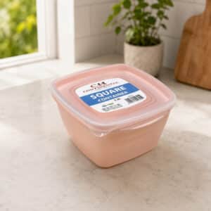 Continental Homeware Airtight Square Food Storage Container 1.3L - Blush