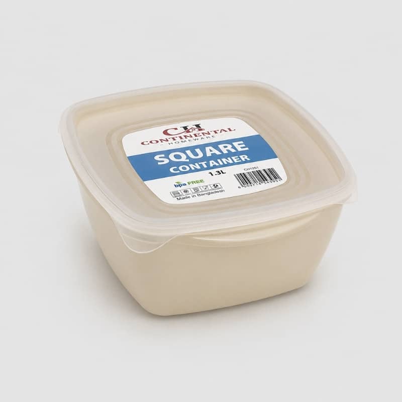 Continental Homeware Airtight Square Food Storage Container 1.3L - Cream - Image 2