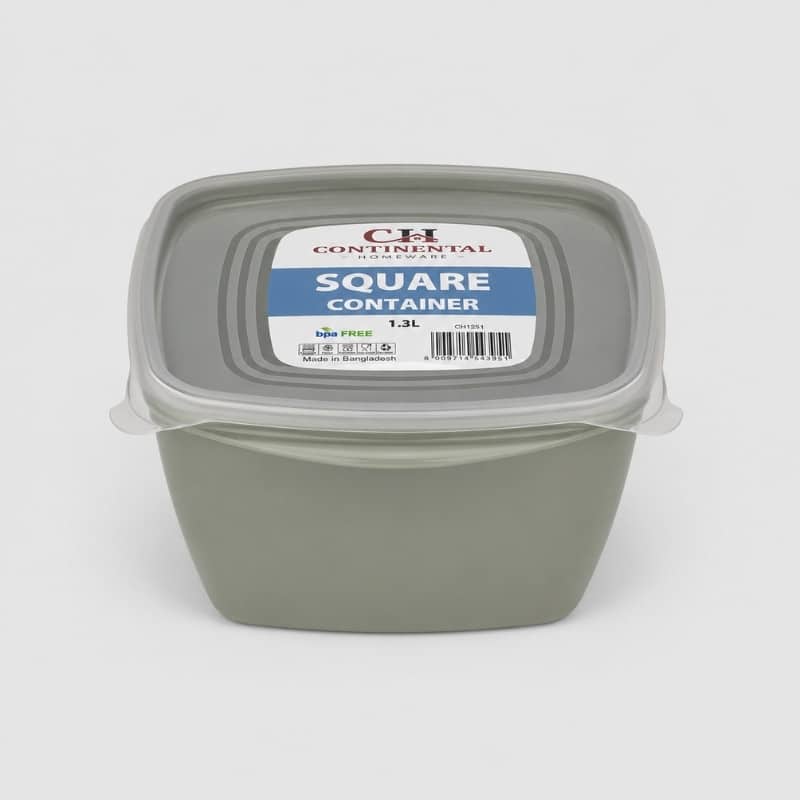 Continental Homeware Airtight Square Food Storage Container 1.3L - Mist Green - Image 2