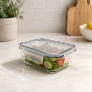 Continental Homeware Airtight Rectangular Glass Food Storage Container 640mL