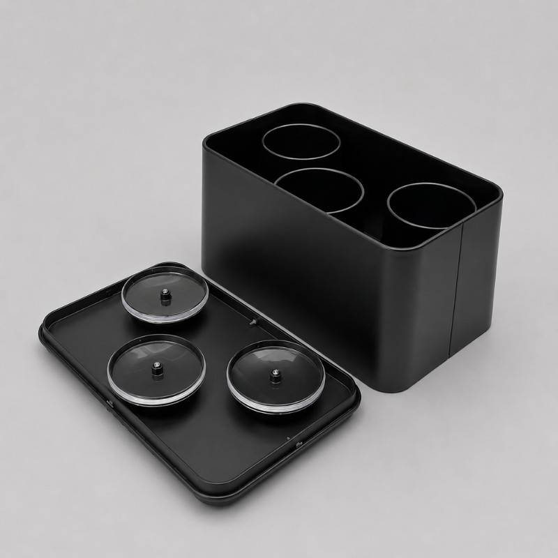 Continental Homeware Opulence Metal Bread Bin with Tea, Coffee & Sugar Canister Set – 4 Piece – Black - Image 4