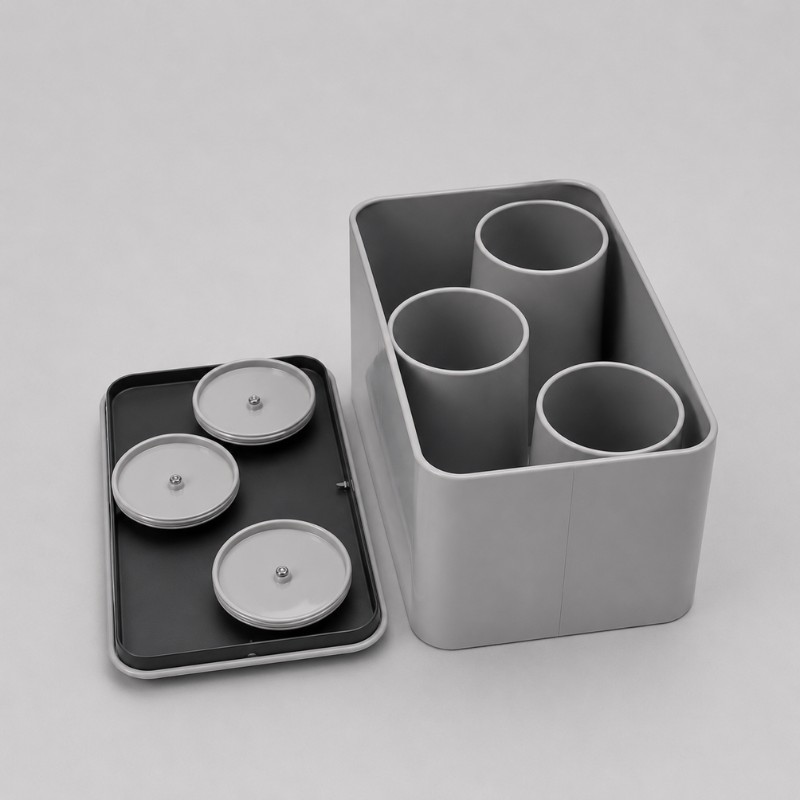 Continental Homeware Opulence Metal Bread Bin with Tea, Coffee & Sugar Canister Set – 4 Piece – Grey - Image 5