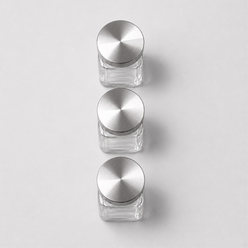 Continental Homeware Airtight Glass Storage Jar Set – 3 Piece – Silver - Image 4