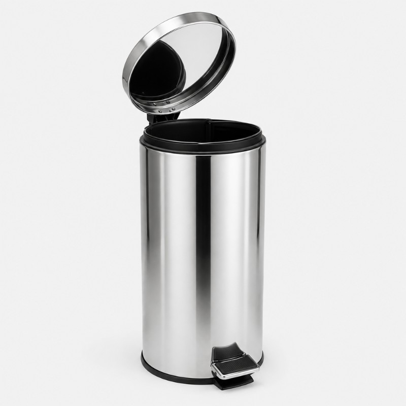 Continental Homeware Metal Pedal Waste Bin with Removable Inner Bucket – 30L – Stainless Steel - Image 4