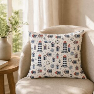 Hometouch Coastal Lighthouse Scatter Cushion – 50x50cm