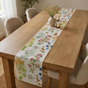 Hometouch Watercolour Meadow Textured Table Runner 30x255cm