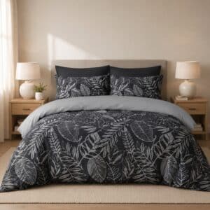 Tela Milano Artistic Leaves Reversible Comforter Set