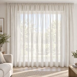 Zaydtex Natural Linen Sheer Taped Curtain 270x218cm
