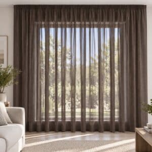 Zaydtex Tightspot Voile Taped Curtain 500x218cm – Mocha