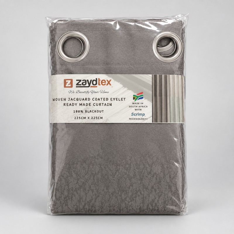 Zaydtex Willow 100% Blockout Eyelet Curtain 225x225cm – Grey - Image 2