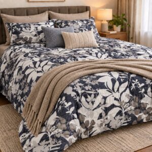 Pierre Cardin Myles Leaves Reversible Comforter Set